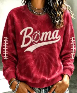 Crimson Sports Merch Football Game Day Sweatshirt Unique Alabama Gifts