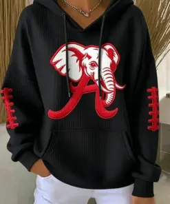 Alternative view of Crimson Sports Merch Football Hoodie Game Day Sports Gifts For Her