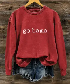Crimson Sports Merch Go Bama Sweatshirt Game Day Gifts For Girlfriend