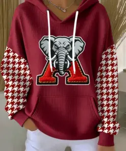 Crimson Sports Merch Roll Tide Football Hoodie Game Day Sports Fan Gear