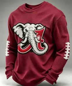 Crimson Sports Merch Roll Tide Football Long Sleeve Shirt Game Day Fan Gear