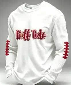 Crimson Sports Merch Roll Tide Football Long Sleeve Shirt Sports Gifts For Him