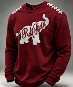 Crimson Sports Merch Roll Tide Game Day Long Sleeve Shirt Gifts For Dad