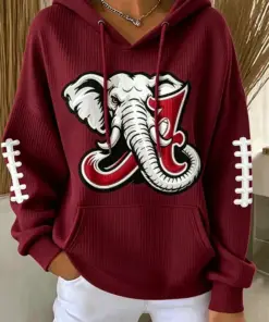 Crimson Sports Merch Roll Tide Hoodie Football Presents For Wife