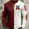 Crimson Sports Merch Roll Tide Three Button Long Sleeve Shirt Gifts For Fans