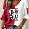 Crimson Sports Merch Roll Tide V-Neck Raglan Shirt Football Apparel