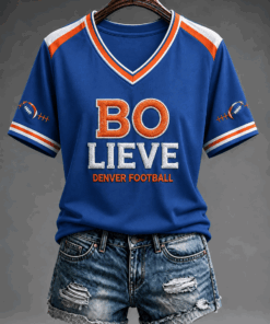 Denver Football Merch Bo Lieve Denver Football V-Neck Shirt Ultimate Fan Gifts