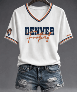 Denver Football Merch Football V-Neck Shirt Fan Gift Ideas