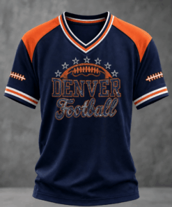 Denver Football Merch Football V-Neck Shirt Funny Gifts For Fans