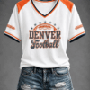 Denver Football Merch Football V-Neck Shirt Gifts For Football Fans