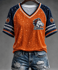 Denver Football Merch V-Neck Shirt Great Gifts For Football Fans