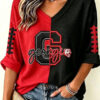 Georgia Football Merch Bulldogs Football V-Neck Raglan Shirt Gifts For Her