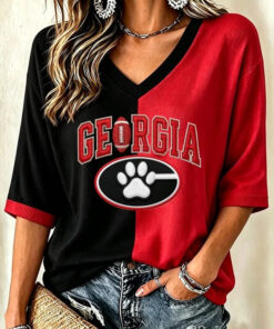 Georgia Football Merch Bulldogs Game Day V-Neck Raglan Shirt Mom Gifts