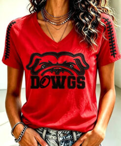 Georgia Football Merch Game Day V-Neck T-Shirt Football Bulldogs Fan Gear