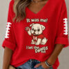 Georgia Football Merch It Was Me I Let The Dawgs Out V-Neck Raglan Shirt Fan Gear