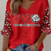 Georgia Football Merch Peace Love Bulldogs V-Neck Raglan Shirt Game Day Fan Gifts
