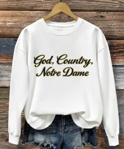 Notre Dame Football Merch God Country Football Sweatshirt Gifts