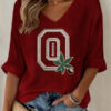 Ohio Football Merch Football V-Neck Raglan Shirt Buckeyes Gifts For Game Day