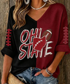 Ohio Football Merch Go Buckeyes V-Neck Raglan Shirt Football Mother Gifts