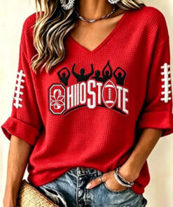 Ohio Football Merch Go Buckeyes V-Neck Raglan Shirt Ohio Outfit Gift