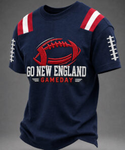 Patriots Football Merch Go New England Game Day T-Shirt Stadium Fan Souvenir
