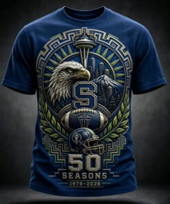 Seattle Football Merch 50 Seasons 1976-2026 T-Shirt Seattle Fan Gifts