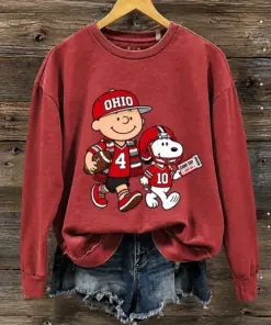 Snoopy Ohio Football Merch Buckeyes Sweatshirt Football Mom Gifts