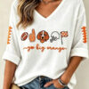 Tennessee Football Merch Big Orange V-Neck Raglan Shirt Football Fan Gift