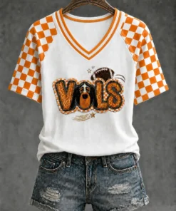 Tennessee Football Merch Football Game Day V-Neck Shirt Gift For Women