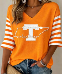 Tennessee Football Merch Game Day V-Neck Raglan Shirt Football Fan Gifts