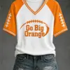 Tennessee Football Merch Go Big Orange Game Day V-Neck Shirt Gift For Fans