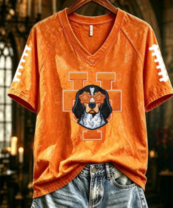 Tennessee Football Merch Vols Football V-Neck Raglan Shirt Game Day Fan Gift