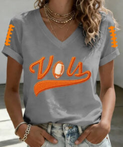 Tennessee Football Merch Vols Football V-Neck T-Shirt Gifts For Game Day Fan
