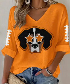 Tennessee Football Merch Volunteers Game Day V-Neck Raglan Shirt Football Gift