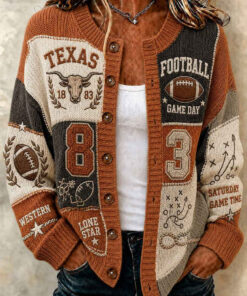 Texas Football Merch Football Game Day Cardigan Gift For Her