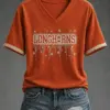 Texas Football Merch Football Game Day V-Neck Shirt Gift For Women
