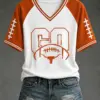 Texas Football Merch Go Texas V-Neck Shirt Game Day Gift For Fan