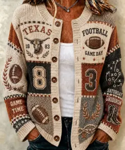 Texas Football Merch Texas Game Day Football Cardigan Gift For Girl