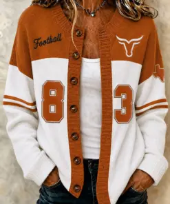 Texas Football Merch Texas Game Day Football Cardigan Gift For Mom