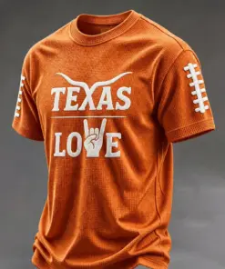 Texas Football Merch Texas Love Game Day Football T-Shirt Gift For Boyfriend
