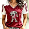 Tide Football Merch Football V-Neck T-Shirt Game Day Presents For Her