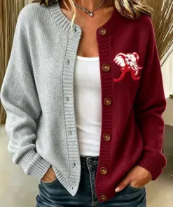 Tide Football Merch Game Day Round Neck Cardigan Football Gifts For Fans