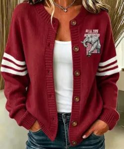 Tide Football Merch Roll Tide Road To 18 Round Neck Cardigan Football Gifts For Daughter